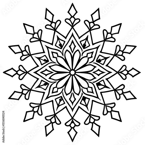 Winter Mandala line art  vector