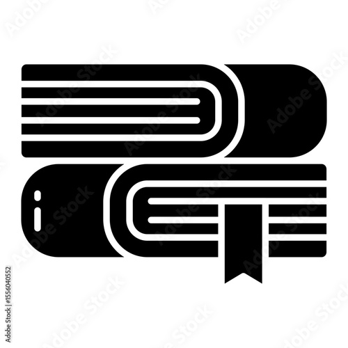 A solid design icon of books