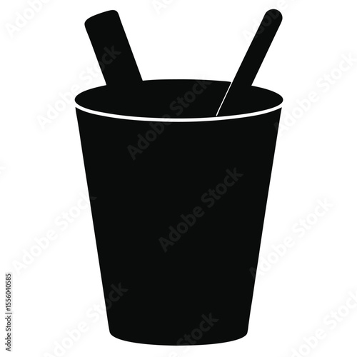 vector illustration of a pencil holder,