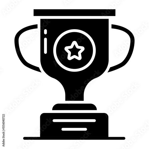 A solid design icon of trophy cup