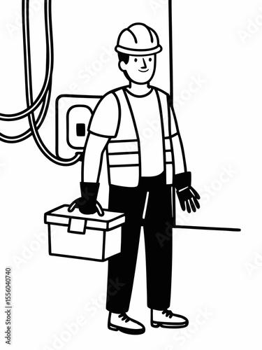 Skilled Electrician Ready for Work Electrical Repair and Installation Services
