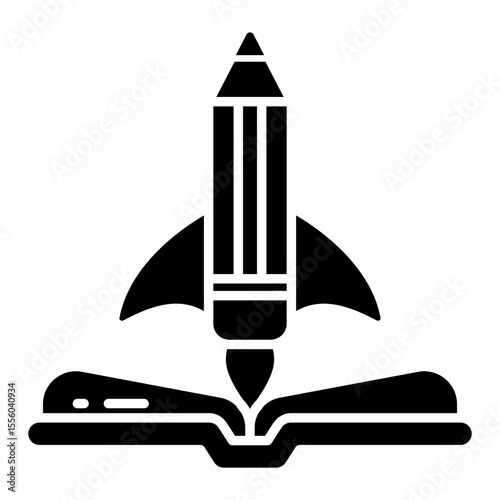 A creative design vector of book launch icon