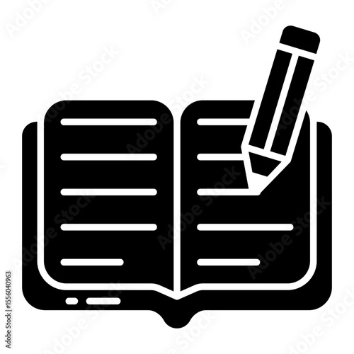 A creative design vector of book writing icon
