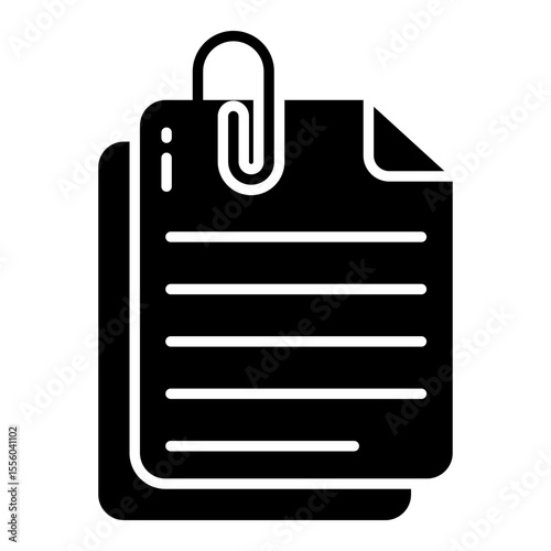 Editable solid design vector of paperclip
