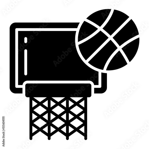 Basketball hoop icon in editable style