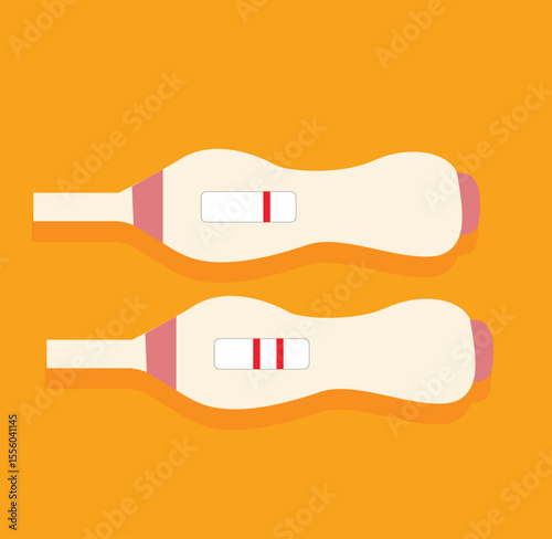 pregnancy test set cartoon vector