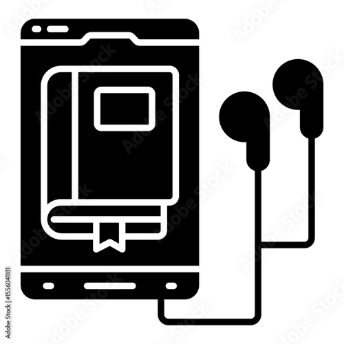 Creative design icon of audiobook