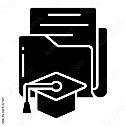 Conceptual solid icon of educational folder
