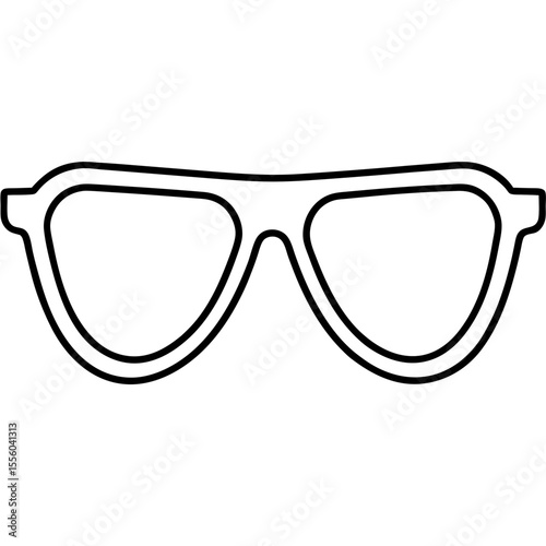 Minimalist Sunglasses Line Art Vector