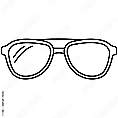 Minimalist Sunglasses Line Art Vector