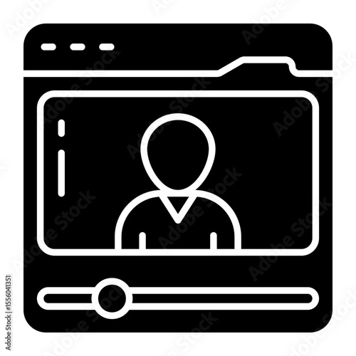 A unique design icon of recorded lecture