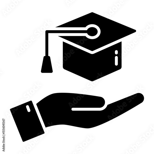 Academic cap icon, vector design of mortarboard