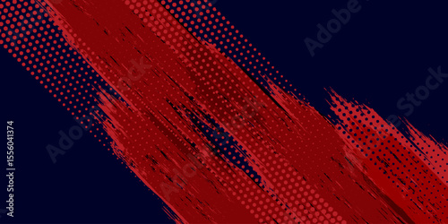 Halftone dots red and blue color pattern gradient grunge texture background. Dot pop art comic sport style vector illustration. grunge vector dots