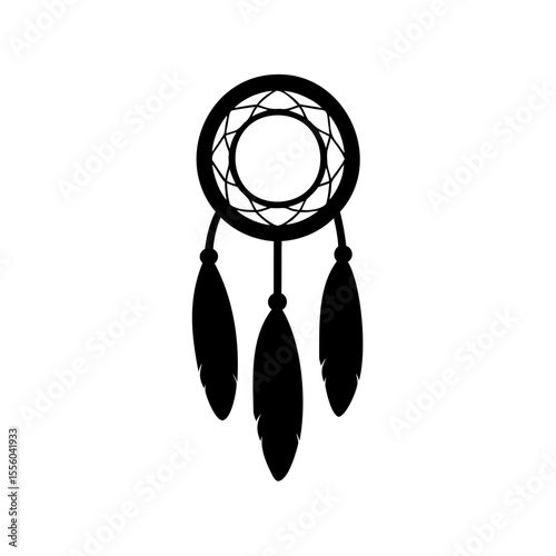
Dreamcatcher silhouette vector, Dreamcatcher icon, Minimalist dream catcher vector