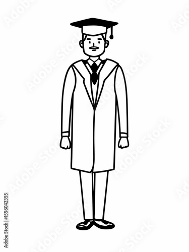 Proud Graduate in Cap and Gown  Celebrating Academic Achievement