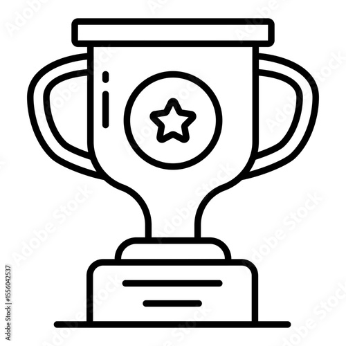 A line design icon of trophy cup