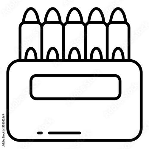 A set of coloring pencils, crayons icon