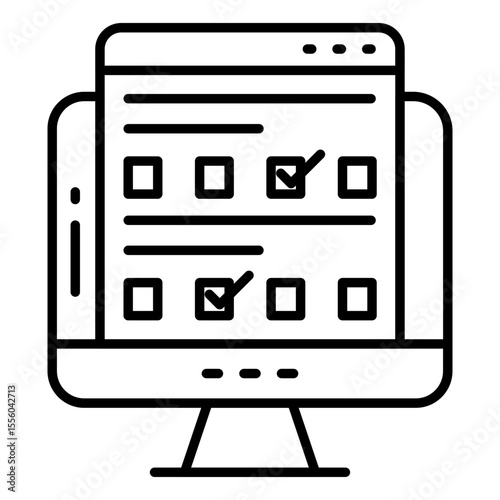 Modern design icon of online test