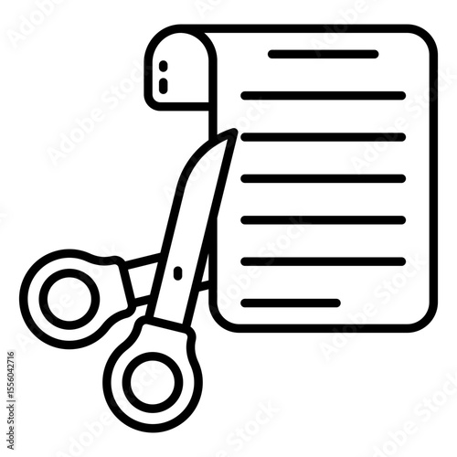 A line design icon of paper cutting