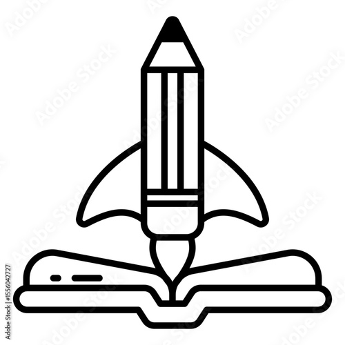 A creative design vector of book launch icon