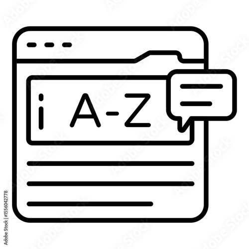 A unique design icon of online dictionary