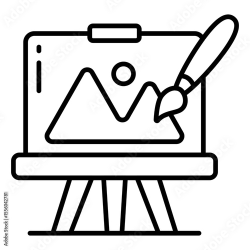 Vector design of painting, line icon