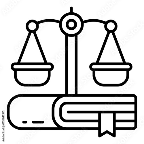 A line design icon of law book