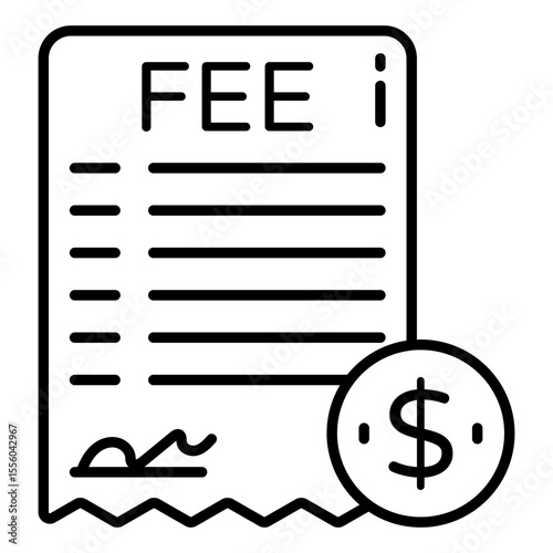 Conceptual line design icon of fee slip