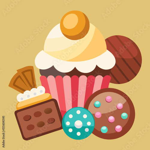 set of cupcakes