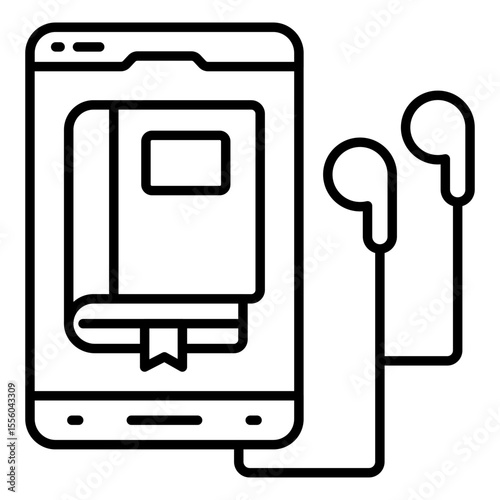 Creative design icon of audiobook
