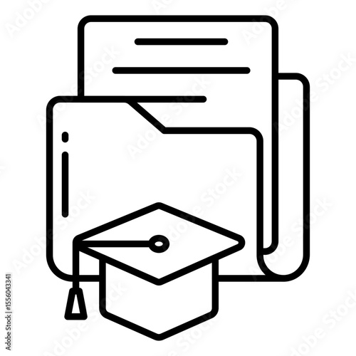 Conceptual line icon of educational folder