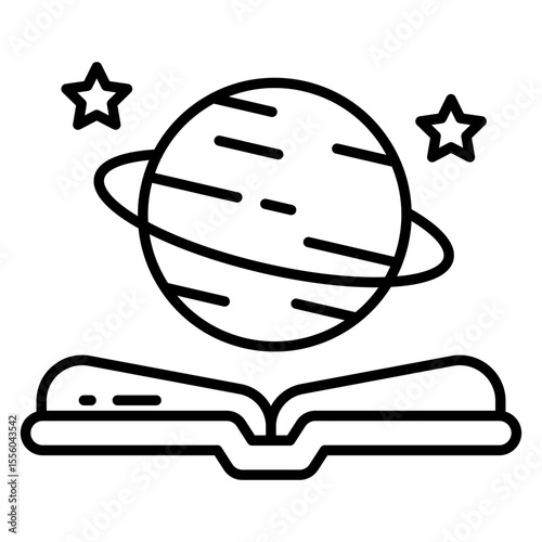 Conceptual line design icon of science learning