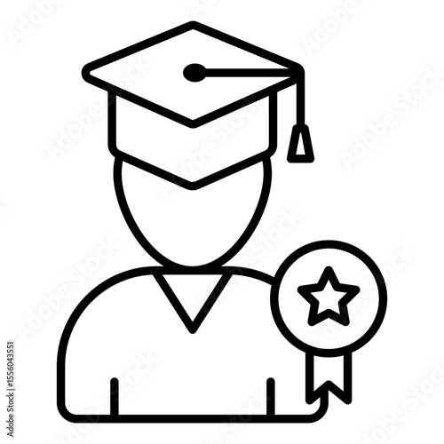 Modern design icon of graduate