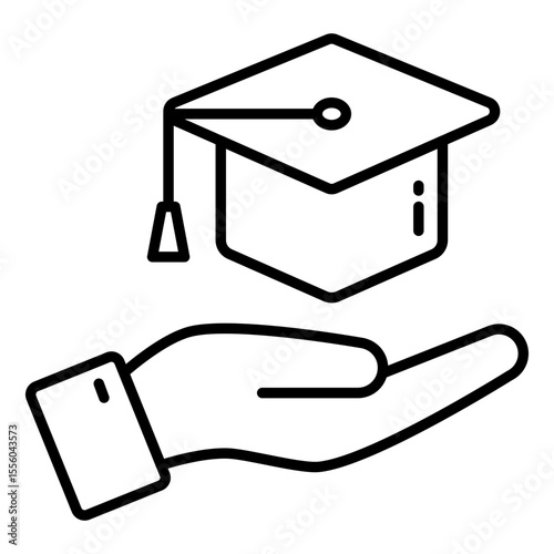 Academic cap icon, vector design of mortarboard
