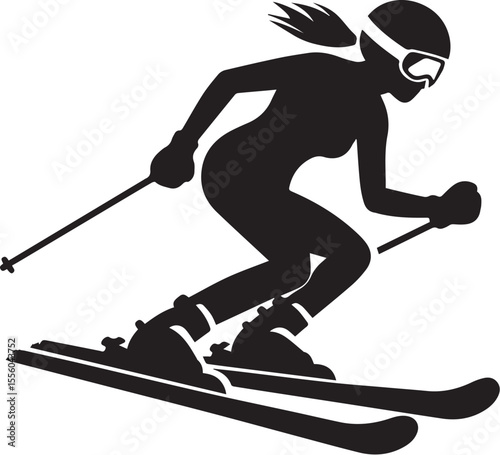 mountain skier speeding down slope