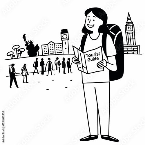 Outline Travel Guide Vector Symbols