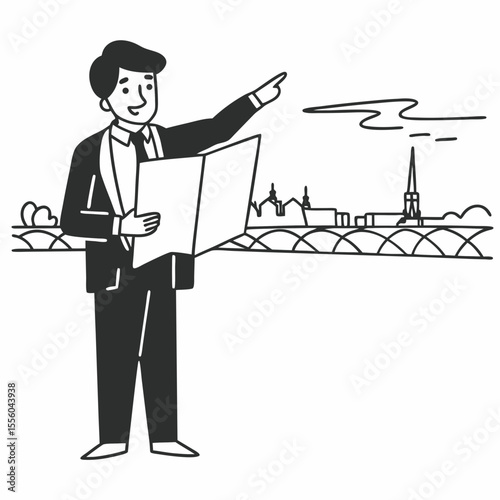 Outline Travel Guide Vector Symbols