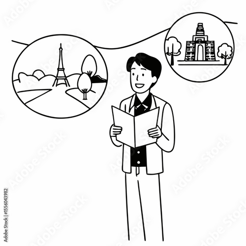 Outline Travel Guide Vector Symbols