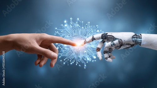 Human Hand and Robot Hand Reaching for a Glowing Energy Source