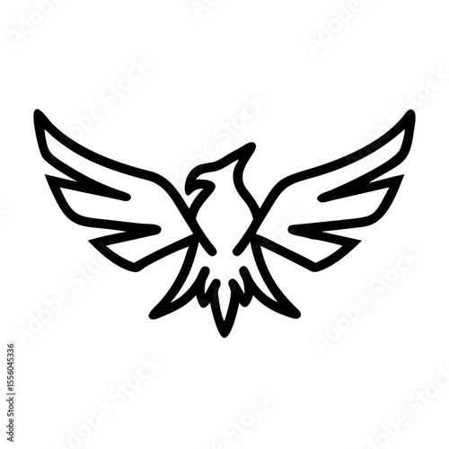 Tribal Eagle Tattoo Style Vector Logo Detailed Winged Design