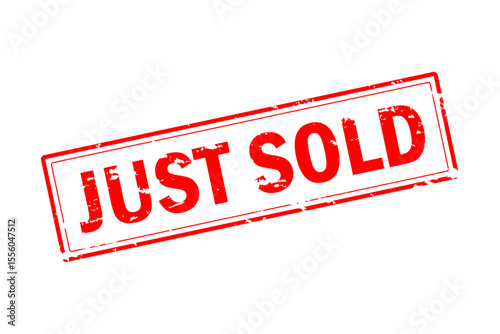 JUST SOLD - Red Rubber Stamp with text JUST SOLD 
