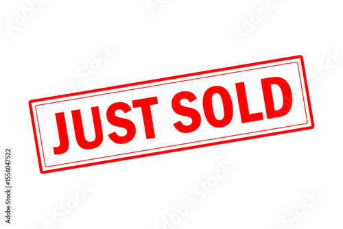 JUST SOLD - Red Rubber Stamp with text JUST SOLD 
