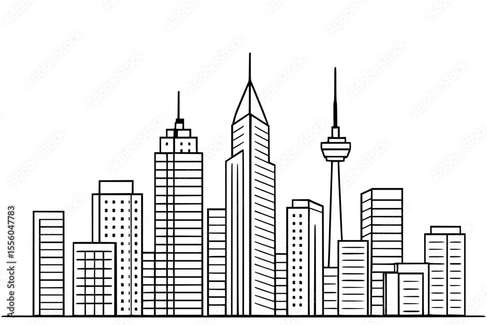 Obraz premium City Skyline Vector Illustration