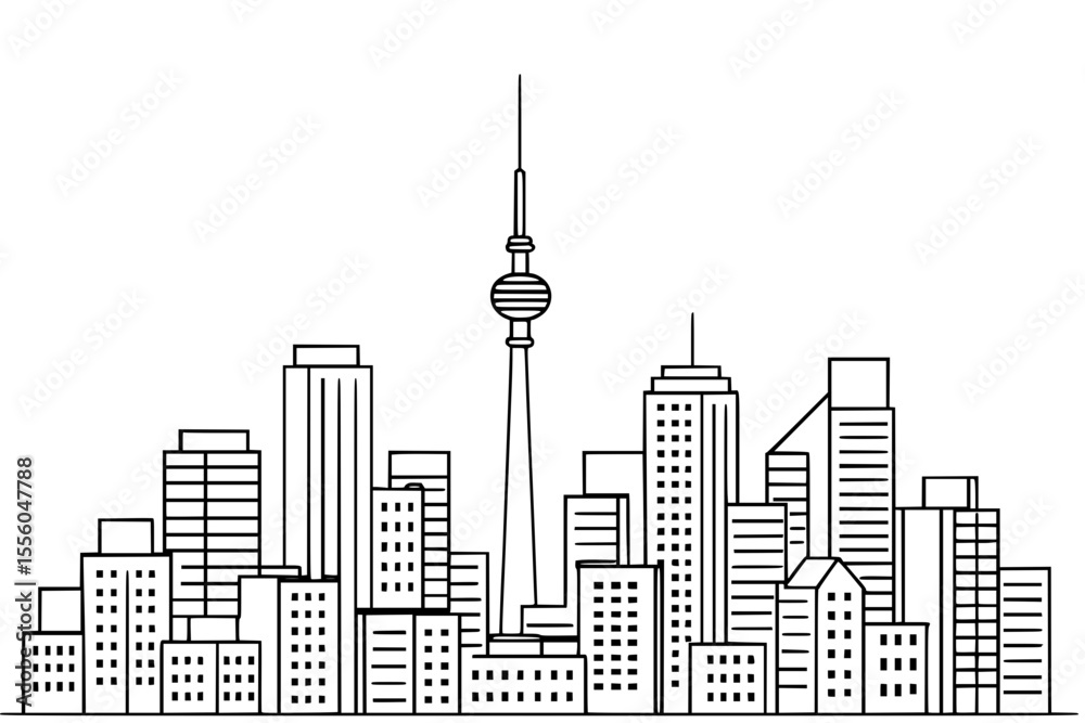 Obraz premium Urban Skyline Vector Silhouette