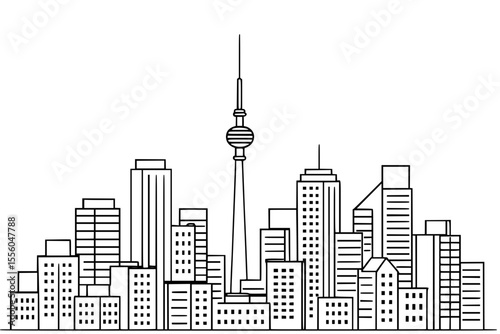 Urban Skyline Vector Silhouette