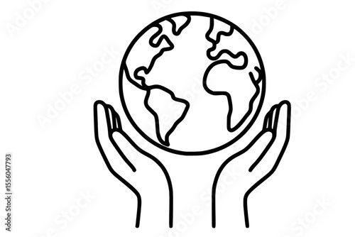 Hands Holding Earth Globe Vector Illustration