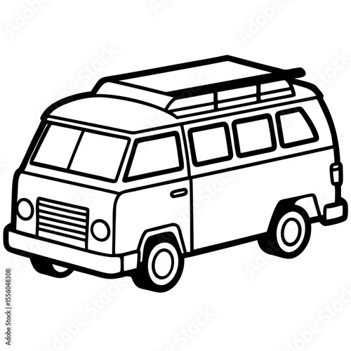 Road Trip Van vector illustration
