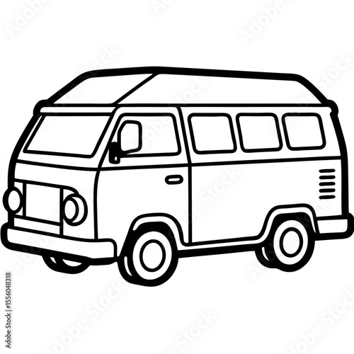 Road Trip Van vector illustration