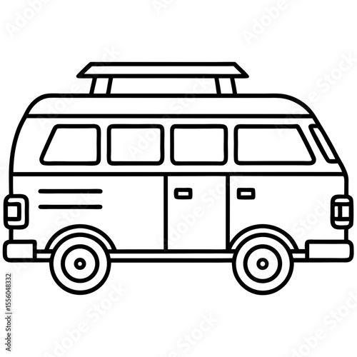 Road Trip Van vector illustration