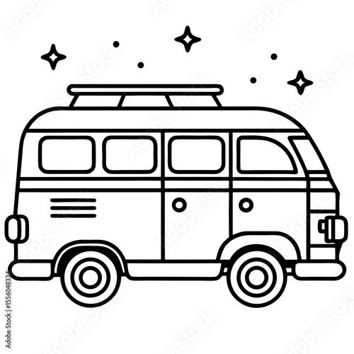 Road Trip Van vector illustration